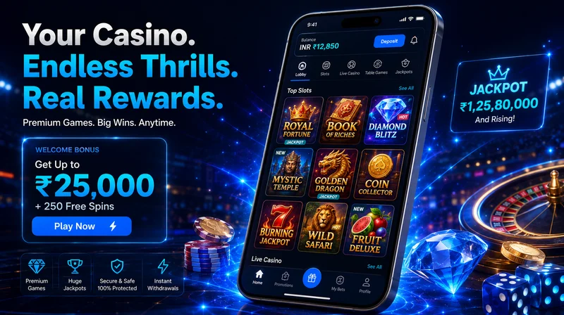 1xBet casino lobby grid showing slot tiles, provider filters and a search bar on a dark interface