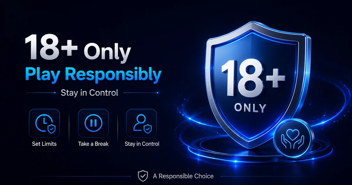 1xBet India responsible gaming notice with an 18+ shield and play-responsibly message